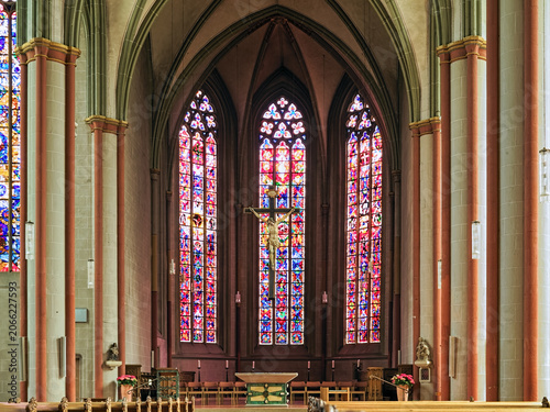 Munster, Germany. Interior of Church of Our Lady, most known as Uberwasserkirche (church beyond the water) or St. Marien Uberwasser. The present church was built from 1340.