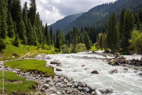 Fotografie The Karakol Gorge, also known as Karakol Valley, Kyrgyzstan