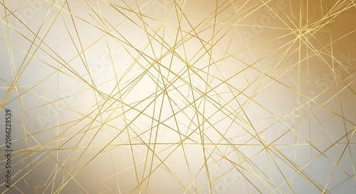 A digital artwork featuring intersecting golden lines on a gradient background transitioning from white to dark brown