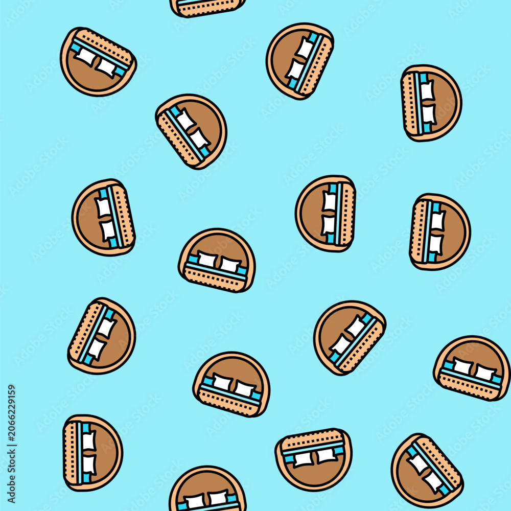 Fototapeta premium daybed outdoor furniture vector seamless pattern daybed outdoor furniture sign illustration