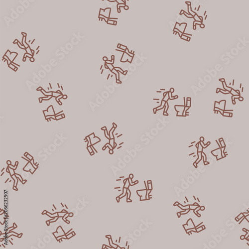Foto running toilet diarrhea vector line seamless pattern running toilet diarrhea sig