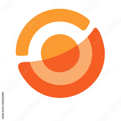 Abstract orange circle logo on white background