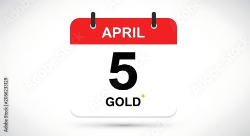 A digital calendar icon showing April 5th on a white background