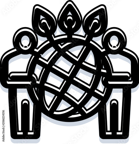 Fotografie People holding a globe with leaves, symbolizing global cooperation and community