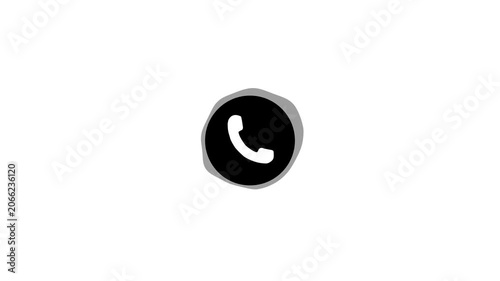 Incoming Call Notification Ringing Vector Sign Isolated on white Screen Motion Graphic