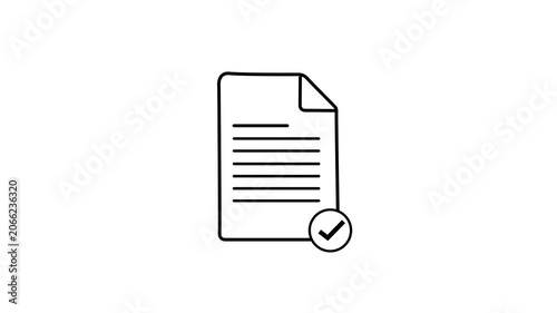 Animated Document Linear Icon Animation – Modern Minimal Outline Motion Graphic for Digital Projects,concept with on a withe background,