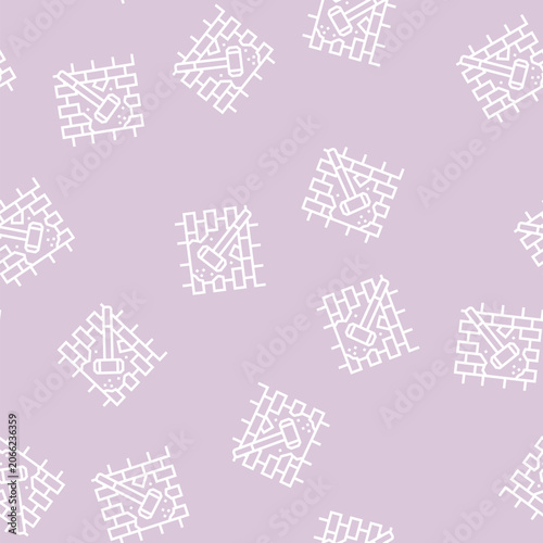 Canvastavla dismantling wall vector line seamless pattern dismantling wall sign illustration