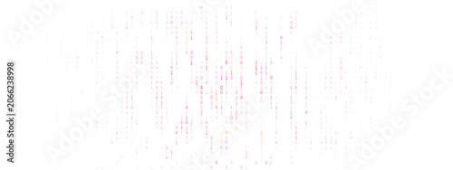 Tableau sur toile Pink Binary Code Digital Rain Background Abstract Data Stream Pattern for Techno