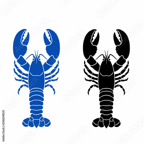 Lobster Seafood Graphic Icon Vector Silhouette Set