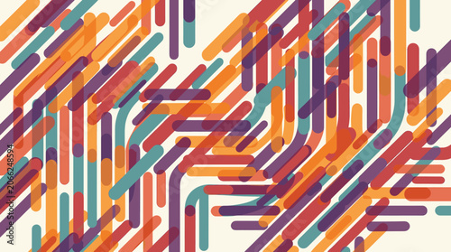 Abstract Colorful Rounded Lines Pattern Creating a Vibrant Modern Geometric Design Background for Digital Projects