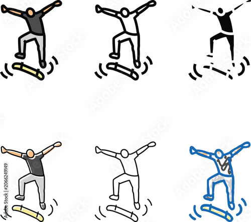 Принти на полотні kickflip skate sport modern color icon vector