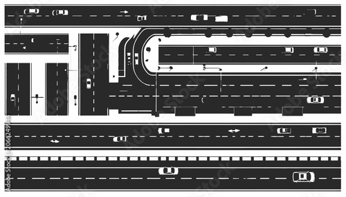Quadro su tela Road traffic infrastructure model layout.