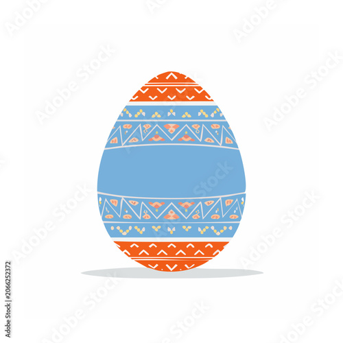 Decorated Easter egg with geometric patterns