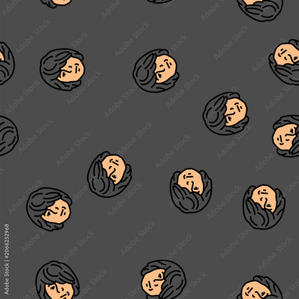 Fototapeta premium male emo avatar vector seamless pattern male emo avatar sign illustration