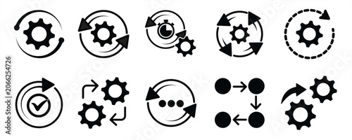 Photos Business process icon set