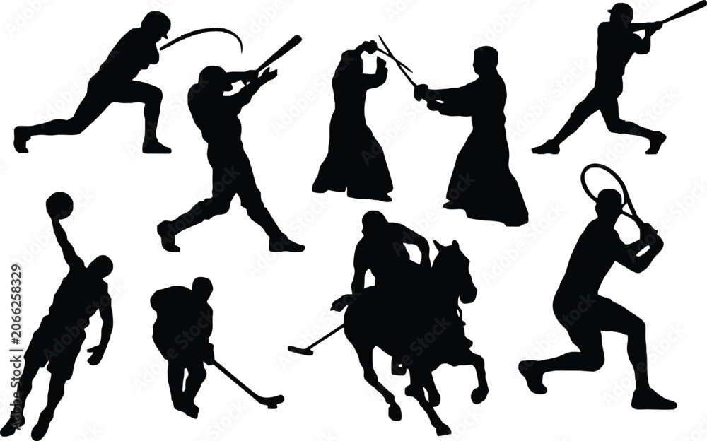 Fototapeta premium Silhouettes of people walking in a line on a plain black