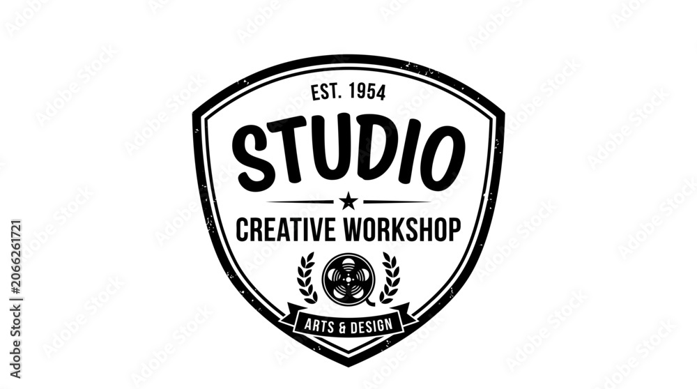 Obraz premium studio creative workshop logo emblem