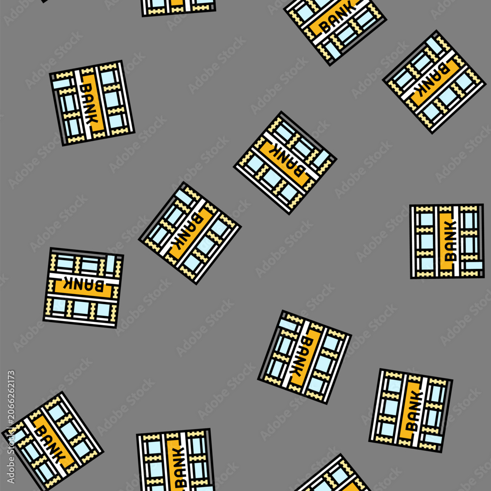 Naklejka premium financial bank building vector seamless pattern financial bank building sign illustration