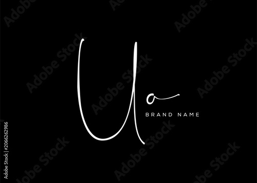 UO letter beauty cursive handwriting logo. vector logo| abstract logo| minimalist logo| brand identity| calligraphy design.