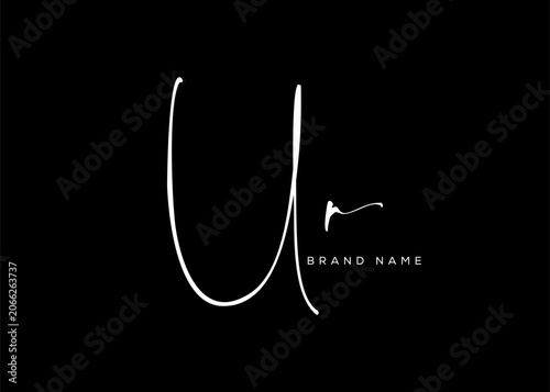 UR letter beauty cursive handwriting logo. vector logo| abstract logo| minimalist logo| brand identity| calligraphy design.