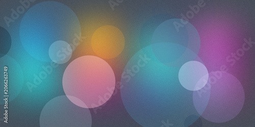 Obraz na plátně Abstract background with colorful translucent bubbles of various sizes, creating a soft and dreamy bokeh effect
