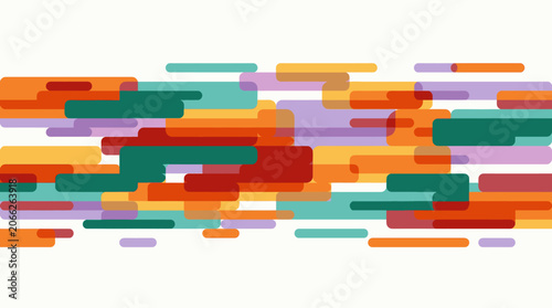 Abstract Geometric Shapes Overlay on White Background Vibrant Colors