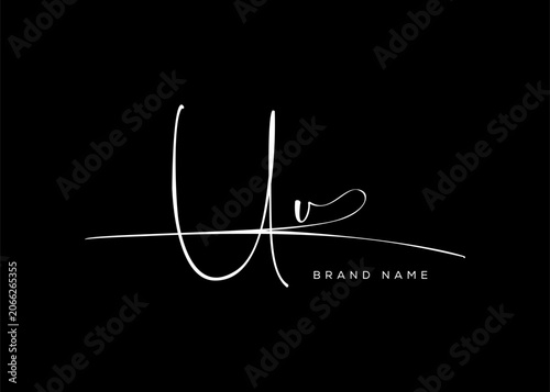 UU letter beauty cursive handwriting logo. vector logo| abstract logo| minimalist logo| brand identity| calligraphy design.