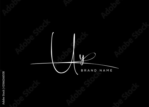 UY letter beauty cursive handwriting logo. vector logo| abstract logo| minimalist logo| brand identity| calligraphy design.