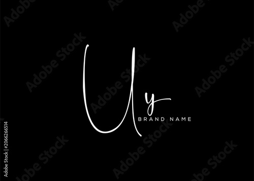 UY letter beauty cursive handwriting logo. vector logo| abstract logo| minimalist logo| brand identity| calligraphy design.