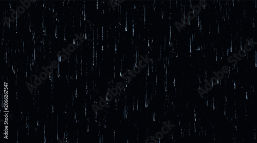 Bild auf Leinwand Dynamic visual of rain streaks descending rapidly in a dark environment, evoking a sense of motion and weather