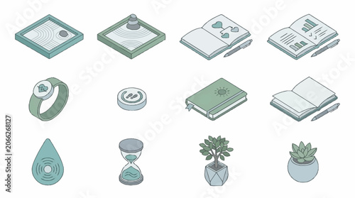 Schilderij op canvas Flat design icons collection for modern digital use.