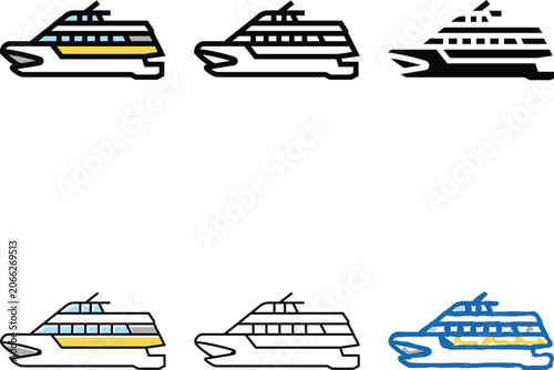 Foto catamaran boat color icon vector