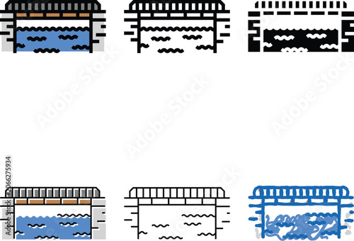 Tablou pe pânză plate girder bridge color icon vector