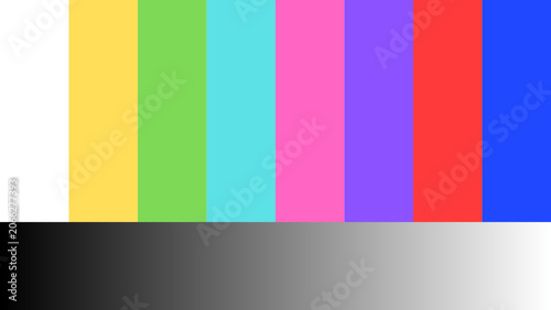 Quadro su tela Standard color bar test pattern with vibrant spectrum and precise grayscale grad