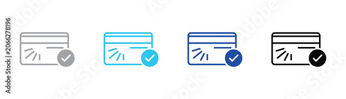 Bilde på lerret Successful credit card transaction approval checkmark vector illustration with c
