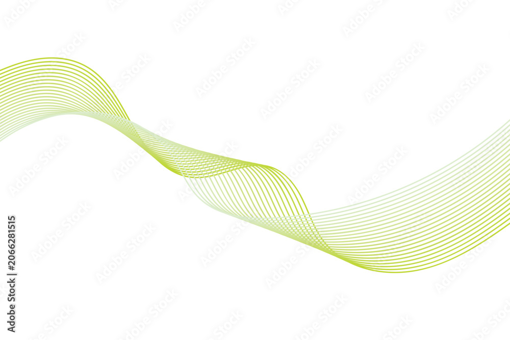 Fototapeta premium Abstract lime green wavy lines pattern