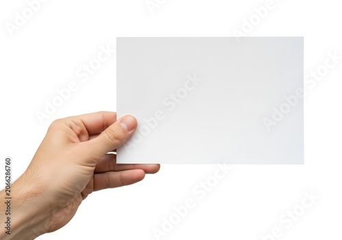 Hand holding smartphone with blank screen ready for use