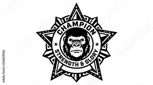 Black Gorilla Logo With Star Design.