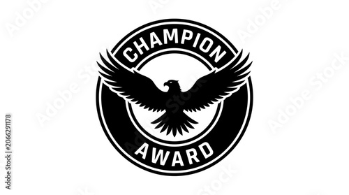 Black eagle champion award logo symbol.