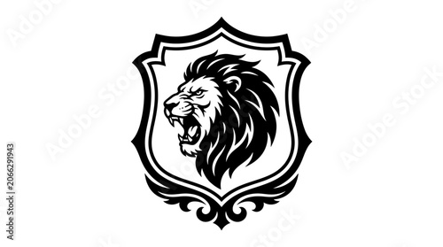 Lion Head Logo Emblem Design.