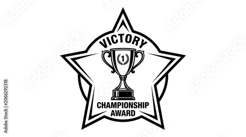 Victory Championship Award Trophy Symbol.