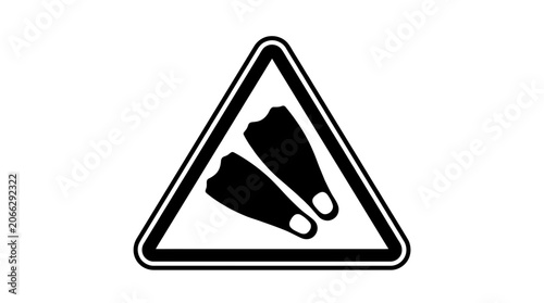 Warning Sign with Paint Brushes.