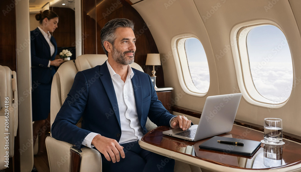 Fototapeta premium Business leader on luxury flight