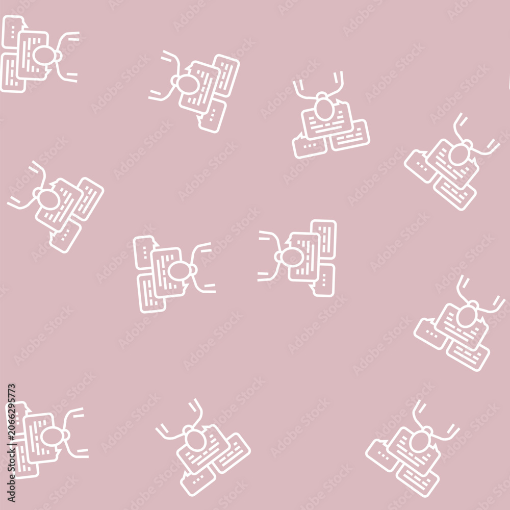 Obraz premium communication soft skill vector line seamless pattern communication soft skill sign illustration