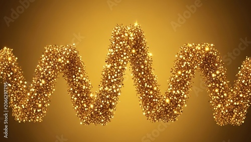 Abstract Golden Glitter Wave on Warm Background