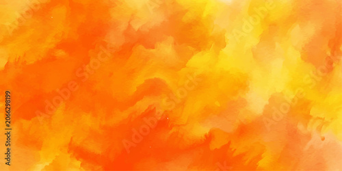 Obraz na plátně Abstract fiery flames background with orange and red fire texture, smoke, heat g
