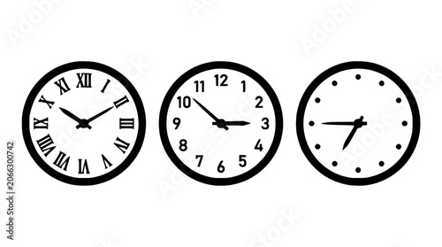 Fotografía Clock Face Set with Roman Numerals, Minimalist Hands, and Second Counter Marking