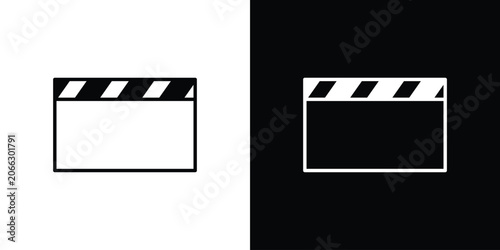 Fényképezés Film clapperboard icon elements in flat style for projects