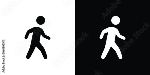 Schilderij op canvas Pedestrian icon elements in flat style for projects