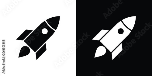 Obraz na płótnie Rocket icon elements in flat style for projects